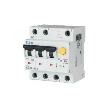 EATON FRBMM-C16/3/003-A RCBO, 16 A, 30 mA, tip A, C-karakteristika, 3-polni + N, 6 kA, 4 TE 170740