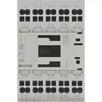 EATON DILM12-01 24V DC Contactor, 3-Pole, 12 A, 1 NO Auxiliary Contact 199248