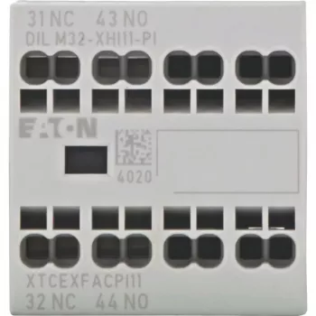 Eaton DILM32-XHI11-PI Auxiliary Contact Block, 1 NO + 1 NC, 4 A, Front Mount, for DILM7-DILM32 Contactors 199309