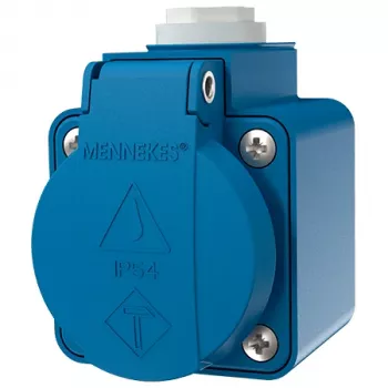 MENNEKES 10119 zidna SCHUKO utičnica, 16 A, 230 V, 2P+PE, IP44, plava, s poklopcem