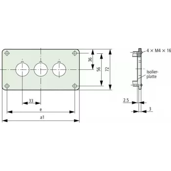 Eaton M22-E3Q aluminijsko kućište za upravljačku stanicu, sivo, 3 izreza, IP65 216544