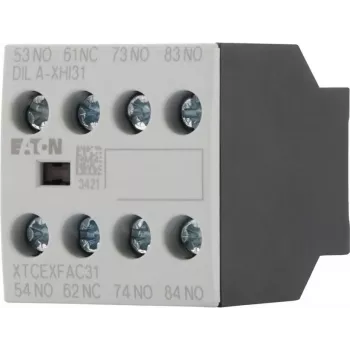 Eaton DILA-XHI31 blok pomoćnih kontakata, 3 NO + 1 NC, vijčani priključci, prednja montaža, crno-bijeli 276427