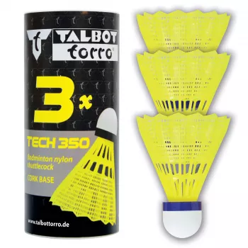 TALBOT torro Tech 350 najlonska badminton loptica, srednja brzina, žuto-plava, 1 komad 479113