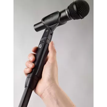 KÖNIG & MEYER 26200-300-55 One-Hand Microphone Stand with Round Base, Black