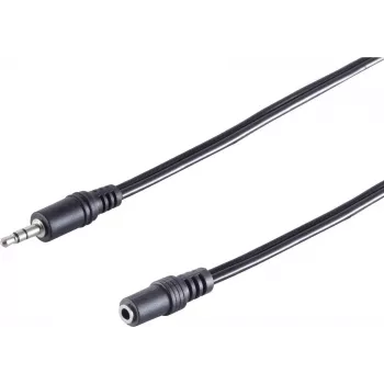 SHIVERPEAKS audio produžni kabel, 3,5 mm jack utikač na utičnicu, 2,5 m, crni
