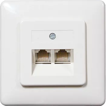 SHIVERPEAKS ISDN zidna utičnica, 2 x RJ45 utičnica, podžbukna, isključivi završni otpornik, bijela 69989