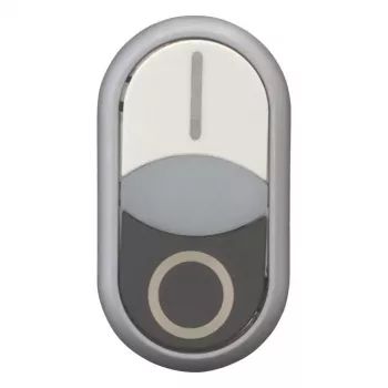 Eaton M22-DDLF-WS-X1 dvostruki tipkalo, ravno, osvijetljeno, bijelo-crno, 1NO+1NC, vijčani priključak 284816