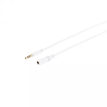 S CONN MAXIMUM CONNECTIVITY 33982-W Super Slim 3,5 mm stereo audio produžni kabel, utikač na utičnicu, pozlaćeni, bijeli, 1,5 m