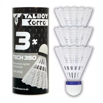 TALBOT TORRO Tech 350 Medium najlonska badminton loptica, bijelo-plava, 1 kom. 479112