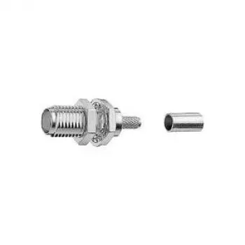 TELEGÄRTNER SMA Jack Crimp Bulkhead Connector for RG-316/U, 50 Ohm, Gold Contact, 5-Pack (J01151A0671)