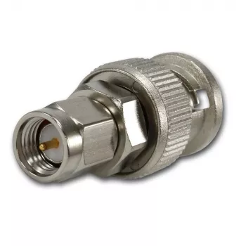 Telegärtner BNC Male to SMA Male Coaxial Adapter, 50 Ohm, DC-4 GHz, Nickel-Plated Brass J01008A0018