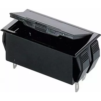 Bopla držač baterija za 2 AA (Mignon) ćelije, priključak za 9V blok, lemne nožice, 65 x 37 x 21,5 mm, crni 46300000