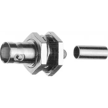 TELEGÄRTNER BNC Panel Mount Jack, Crimp, 75 Ohm, RG-62 A/U, 5-Pack (J01003A1260)
