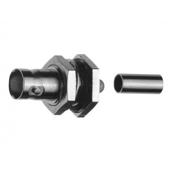 TELEGÄRTNER BNC Panel Mount Jack, Crimp, 75 Ohm, RG-62 A/U, 5-Pack (J01003A1260)