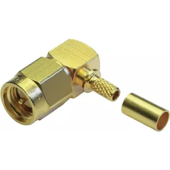 TELEGÄRTNER SMA Right-Angle Crimp Plug for RG-58 C/U, Gold, 5-Pack J01150A0091