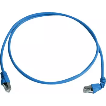 Telegärtner Cat 6A S/FTP patch kabel, PiMF, plavi, 2,0 m, jedan kraj kutni L00001A0159
