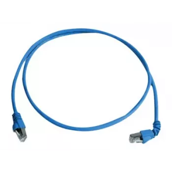 Telegärtner L00002A0177 patch kabel, Cat 6A S/FTP PiMF, 3,0 m, jednostrano 90° kutni konektor, 10 Gbit/s, bez halogena, plavi