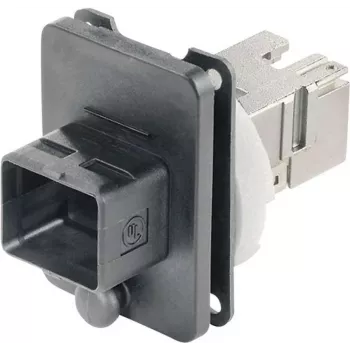 TELEGÄRTNER J80020A0005 RJ45 prirubnička utičnica spojni set varijanta 4, 8P8C, Cat.6A, oklopljeni, crni