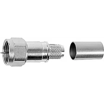 Telegärtner F konektor, ravni, 75 Ohm, crimp/vijak, ponikljani mesing, za RG59/RG6 J01600A0009