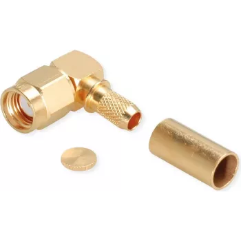 TELEGÄRTNER RP-SMA kutni crimp konektor za RG-58C/U, 50 Ohm, pozlaćeni