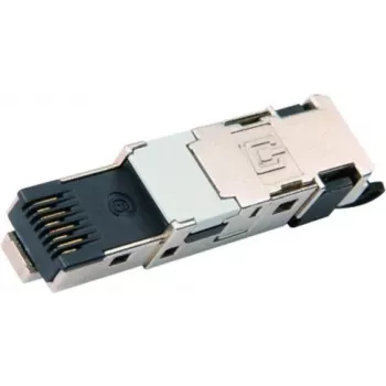 Telegärtner J80026A0047 Cat.6A oklopljeni RJ45 utikač za terensku montažu, bez alata, T568B, lijevani cink, crni