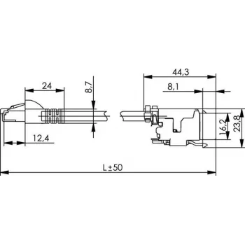 Telegärtner L00004A0128 Cat.6A S/FTP patch kabel, 7,5 m, sivi
