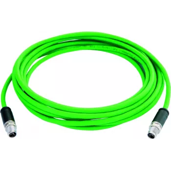 TELEGÄRTNER Cat.6A industrijski Ethernet patch kabel, M12 X-kodirani utikač na M12 X-kodirani utikač, 1,0 m, PUR zeleni L80000A0001