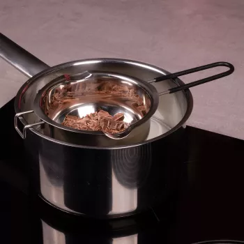 Lurch nehrđajuća Bain-Marie posuda za topljenje, srebrna, promjer 11 cm, 350 ml, s izljevom i kukom za naslon na lonac (70276)