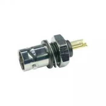 Telegärtner BNC ugradbena utičnica, izolirana 50 Ohm, crni izolacijski prirubnik, pozlaćeni kontakti, 4 GHz, 1 komad