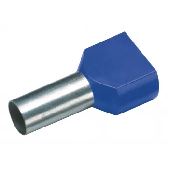 Cimco 187740 dvostruka kabelska stopica 2,5 mm² djelomično izolirana plava 100 komada