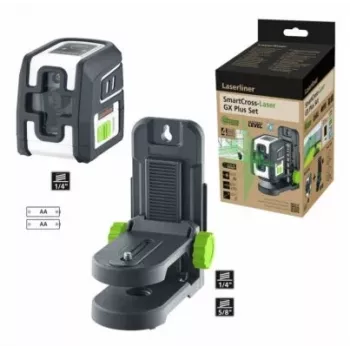 Laserliner SmartCross-Laser GX Plus Set Green Beam Cross Line Laser, Max Range 40 m (036.732E)