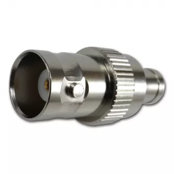 TELEGÄRTNER koaksijalni adapter BNC utičnica na SMB utičnica, 50 Ohm, ravni, poniklani mesing, pozlaćeni kontakti J01008F0013