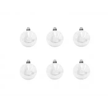 EUROPALMS set dekorativnih kugli 7 cm, bijele, 6 komada (83501254)