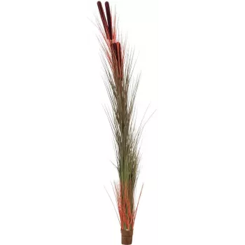 EUROPALMS Artificial Reed Grass with Cattails, Light Brown, 152cm 82505856