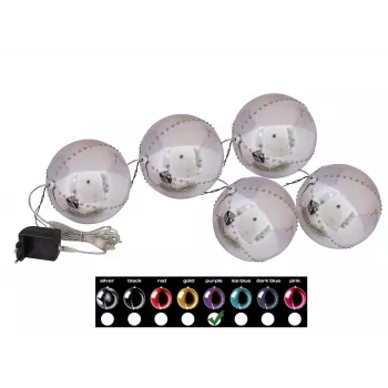 EUROPALMS LED snježna kugla 8cm, lila, pakiranje od 5 83501240