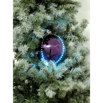 EUROPALMS LED snježna kugla 8cm, lila, pakiranje od 5 83501240
