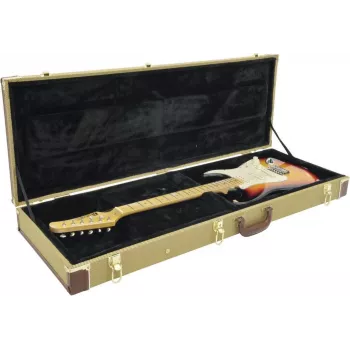 Dimavery Wood Case for Electric Guitars, Tweed 26341036