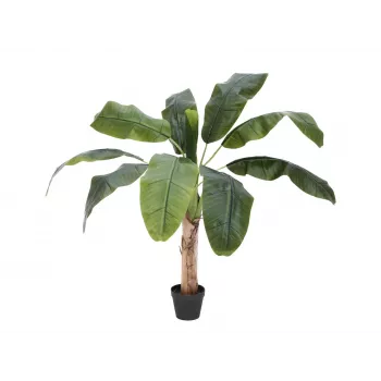 EUROPALMS Artificial Banana Tree, 100cm, Green Leaves, Black Pot 82509503