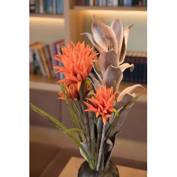 EUROPALMS Dahlia (EVA), Artificial Plant, Orange, 100cm (82532006)