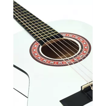 Dimavery AC-303 Classical Guitar 1/2 White - Linden Body, 535 mm Scale