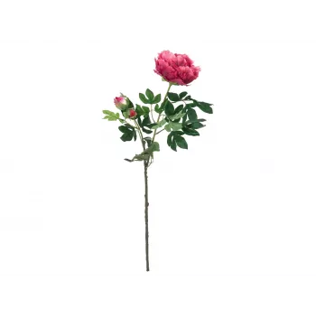 EUROPALMS Premium Peony Branch Artificial Plant, Magenta, 100cm 82530221