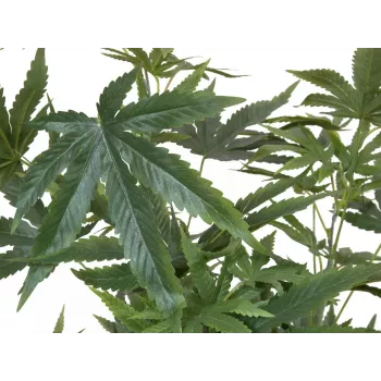 EUROPALMS Artificial Hemp Plant, 120cm, Green, Black Pot 82506693