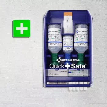First Aid Only Quick+ Safe DIN EN 15154-4 prva pomoć, plava, zidna montaža, ABS plastika, DIN 13157 punjenje P-44026 00