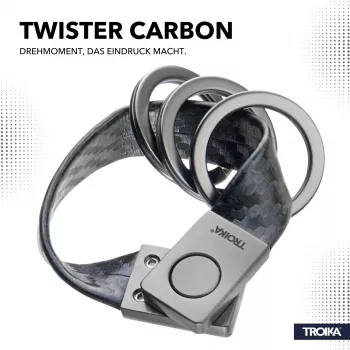 TROIKA TWISTER CARBON keyring (KRG649/CB)