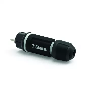 BALS 7371-1 Schuko Plug 16A 3p 250V IP54 Black Rubber