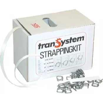 Banholzer & Wenz set za ovijanje poliesterom za karton, 16 mm x 200 m, 80 čeličnih kopči (30511+13040)