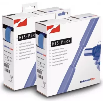 HellermannTyton HIS-PACK-9,5/4,7-BU termoskupljajuća cijev, plava, prošireni promjer 9,5 mm, skupljeni 4,7 mm, duljina 5 m, omjer 2:1, kutija s dozatorom