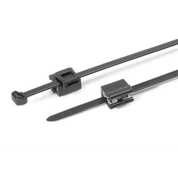 HellermannTyton T50ROSEC5B-PA66HS/PA66HIRHS-BK vezica za kabele s držačem u obliku jele, 200 x 4,6 mm, crna, 500 komada 150-40581
