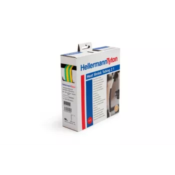 HellermannTyton termoskupljajuća cijev u kutiji žuto/zelena 25,4 mm x 12,7 mm x 5 m - 300-32547 (HIS-PACK-25,4/12,7-GNY)