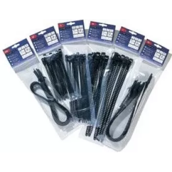 HellermannTyton SOFTFIX višekratna vezica za kabele 180mm x 7mm crna, pakiranje 16 komada (115-07190)